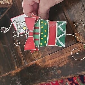 Wine Bottle Snowman Ornament w/tag